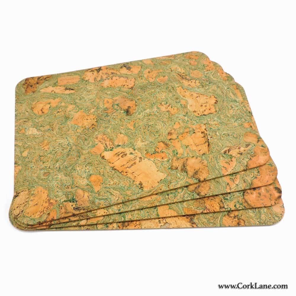 Table mats green vegan CorkLane home collection made in cork
