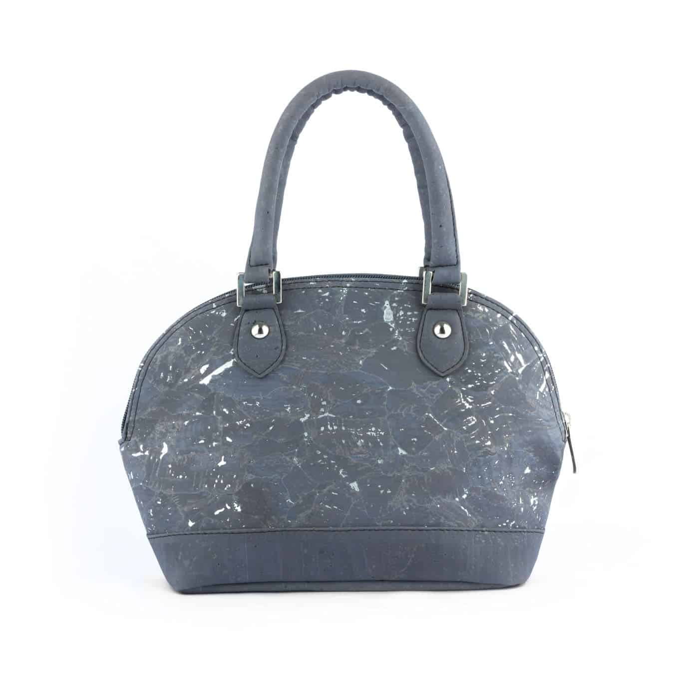 Glossy Marble Dome bag Charcoal Grey - vegan bags by CorkLane
